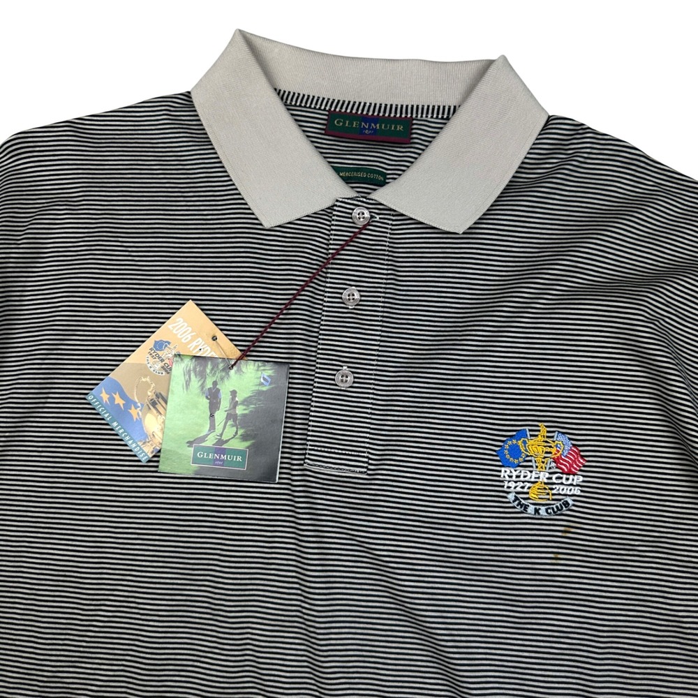 NEW Glenmuir 1891 Ryder Cup 2006 The K Club Striped Cotton Polo Mens XL READ